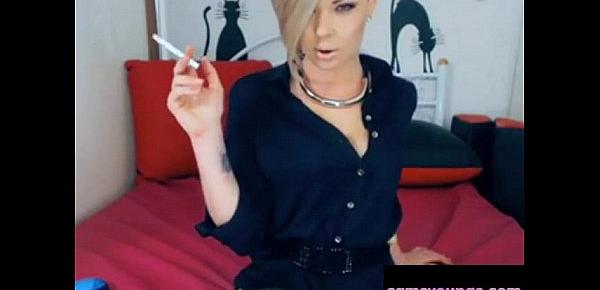  Hott Blonde Smoking on Cam, Free Webcam Porn 98